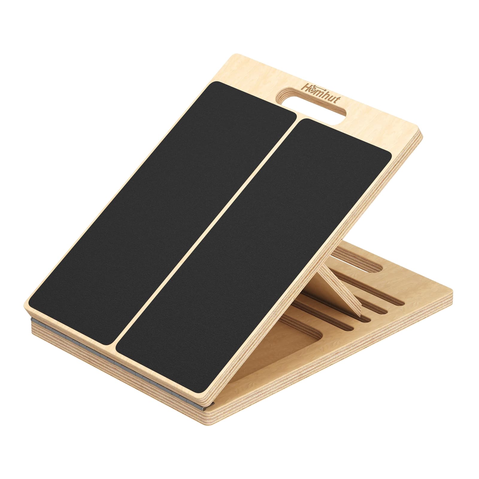 Homhut Adjustable Wood Slant Board, Portable Calf Stretcher with 4 Angles (20/25/30/35 Degrees)