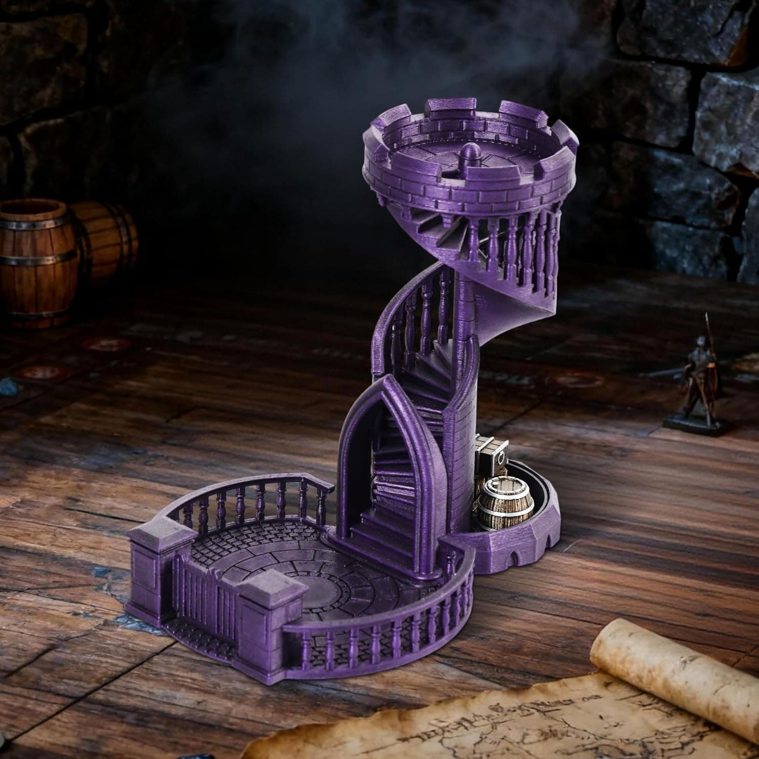 AUSPDICE Master Dice Tower, Castle and Dragon Themed Dice Rolling Tower for D&D and Tabletop RPGs