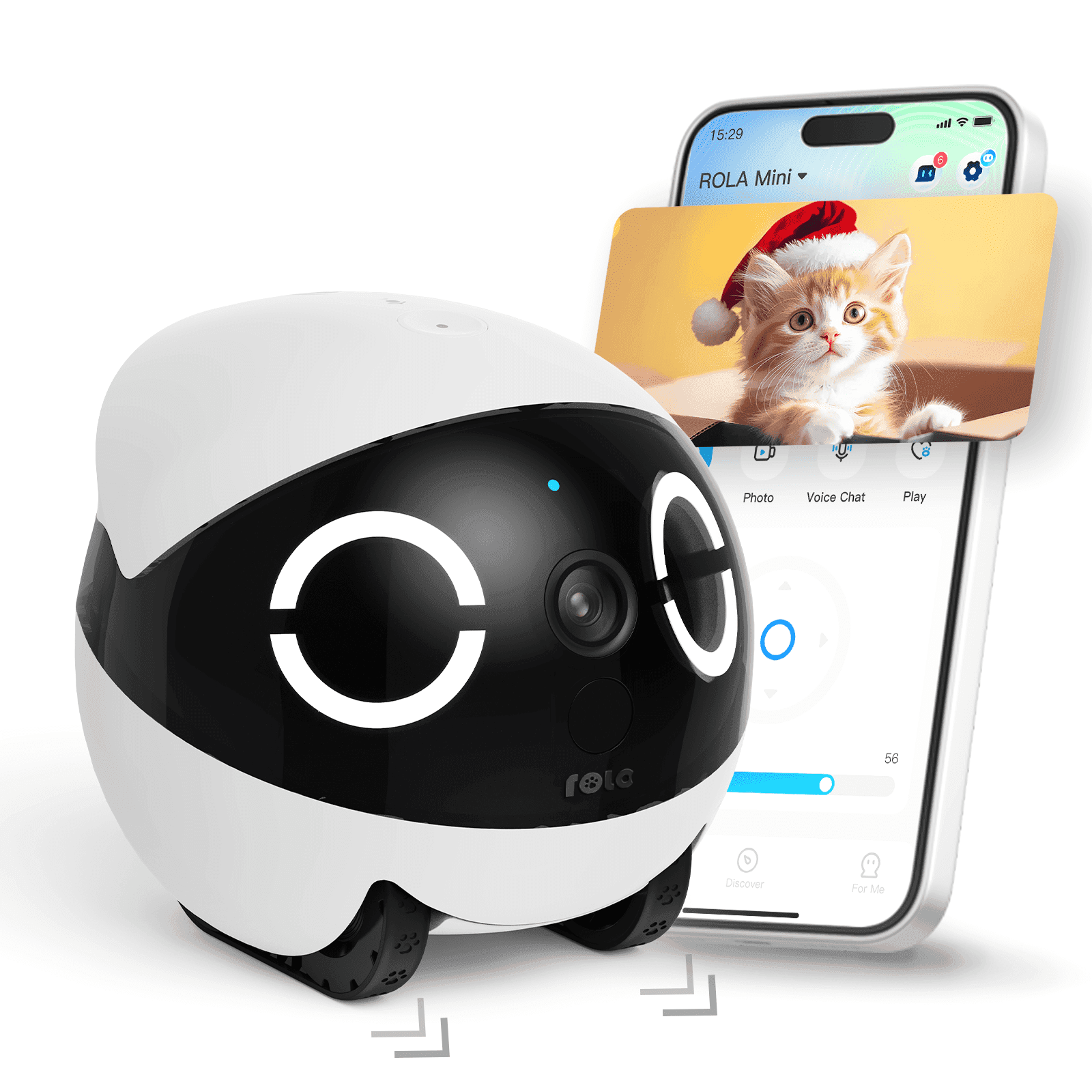 D.phone AI Magic S1 Smart Companion Robot, Movable Home Camera with Laser Pet Teaser and Auto-Recharge Dock
