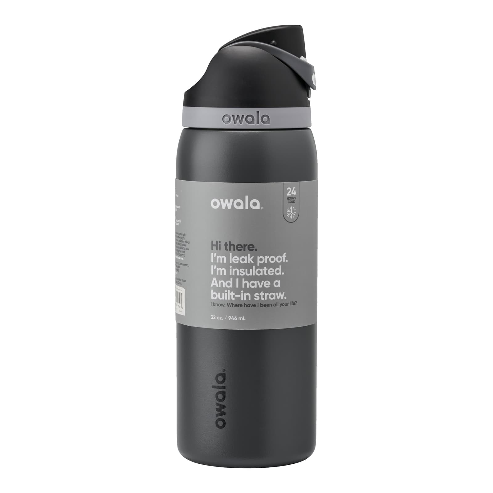 Owala FreeSip 32 oz Insulated Stainless Steel Water Bottle with Straw and Push-Button Lid, Printed