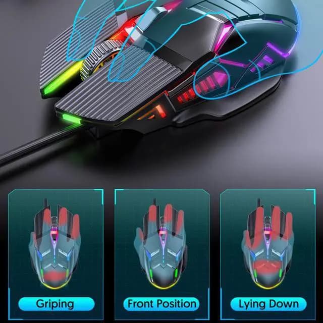 6-Button Gaming Mouse with Adjustable DPI Switch and Translucent Scroll Wheel, Silver Chrome Shell
