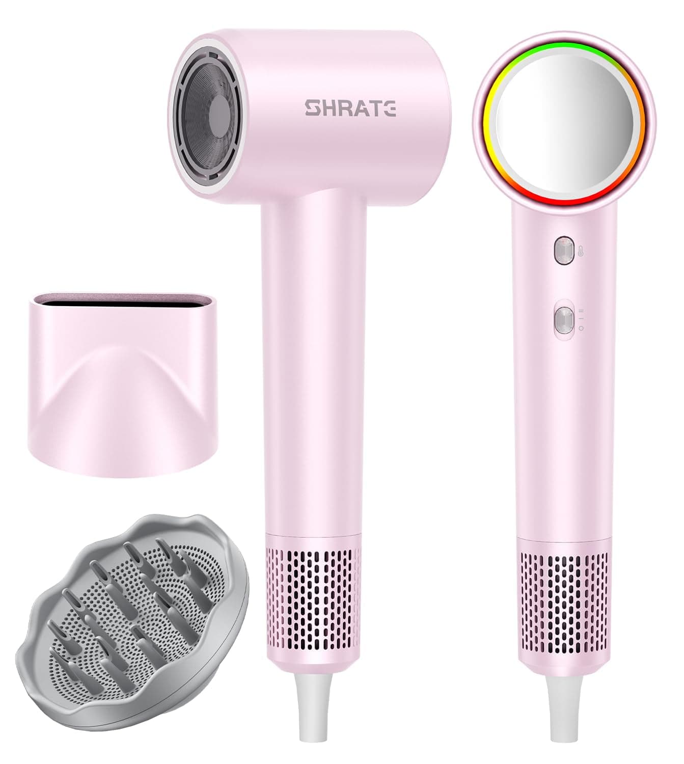 SHRATE Compact Hair Dryer with Concentrator Nozzle, 2 Speeds Plus Cool Shot, 125V ALCI Safety Plug