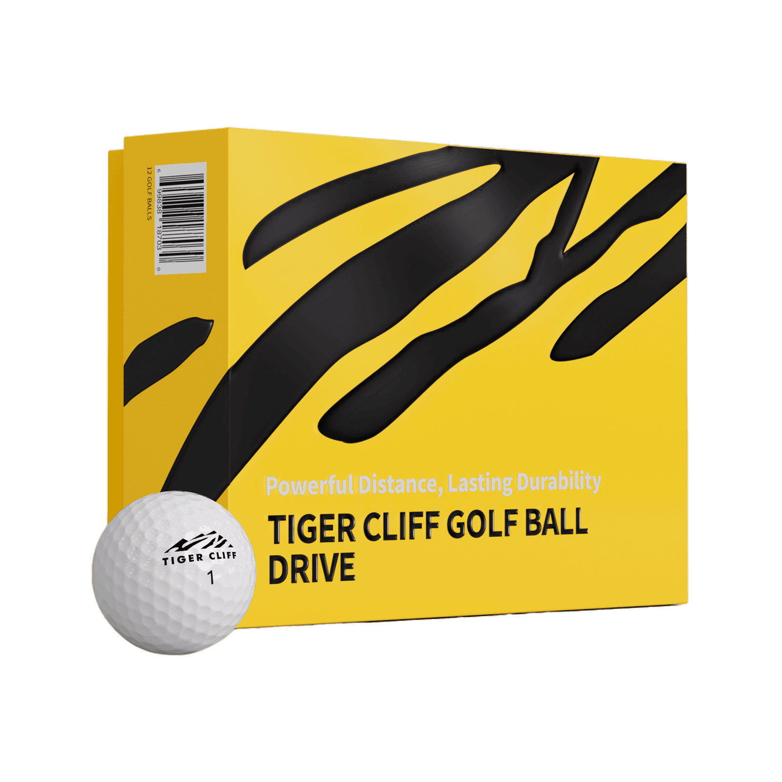 Tiger Cliff Drive Golf Balls, 2-Piece Surlyn, 85 Compression, 332 Dimples, 1 Dozen (12 Balls)