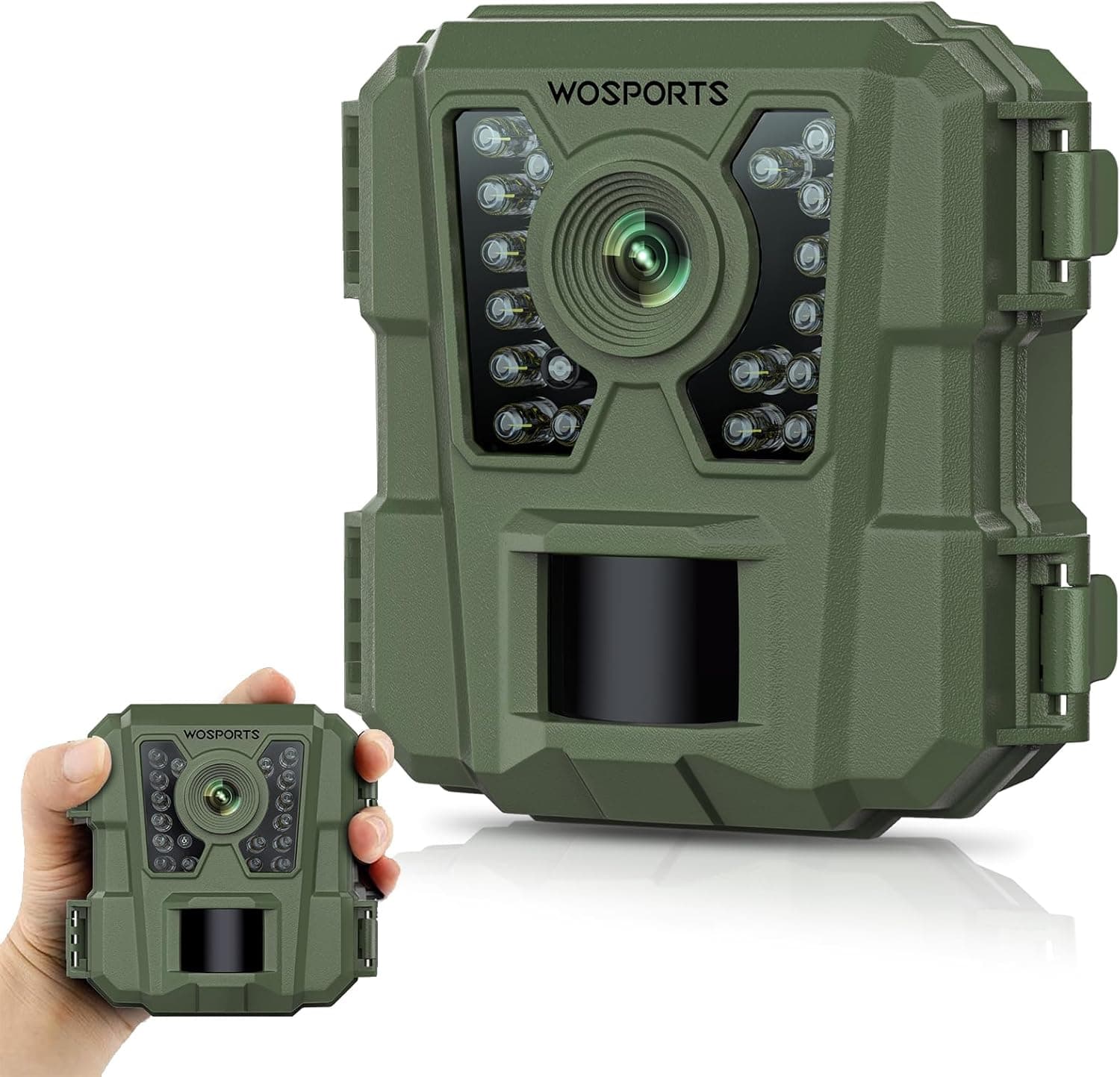 WOSPORTS Mini Trail Camera, 24MP 1080P Motion Activated Game Camera with Infrared Night Vision, Camo