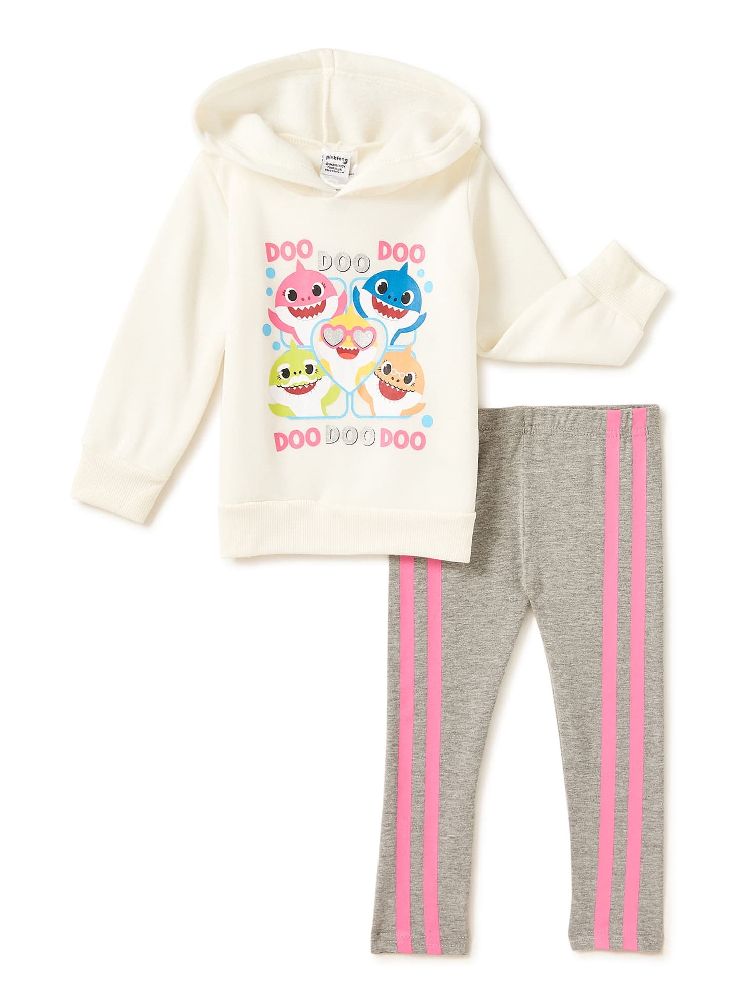 Baby Shark Girls 2 Piece Hoodie and Legging Set, Infant 3T