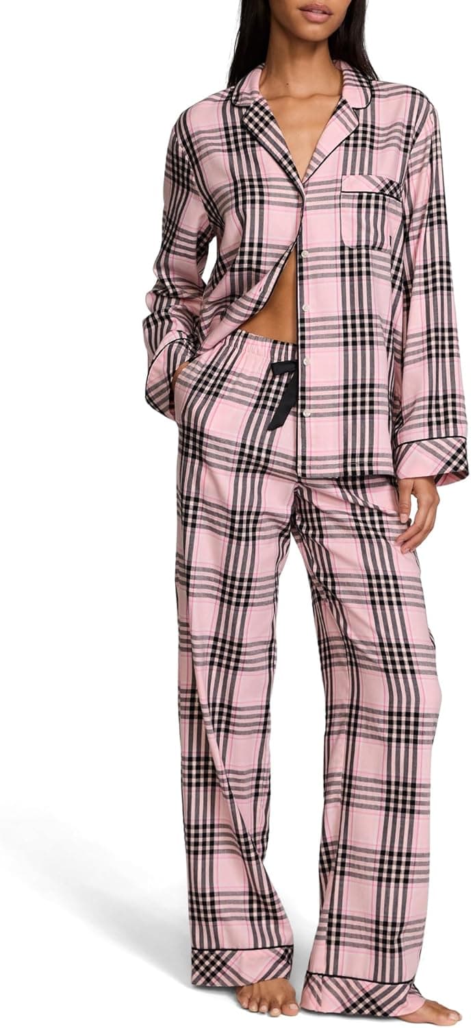 Women's Knit Pajamas Set, Long Sleeve Top and Pajama Shorts 2X