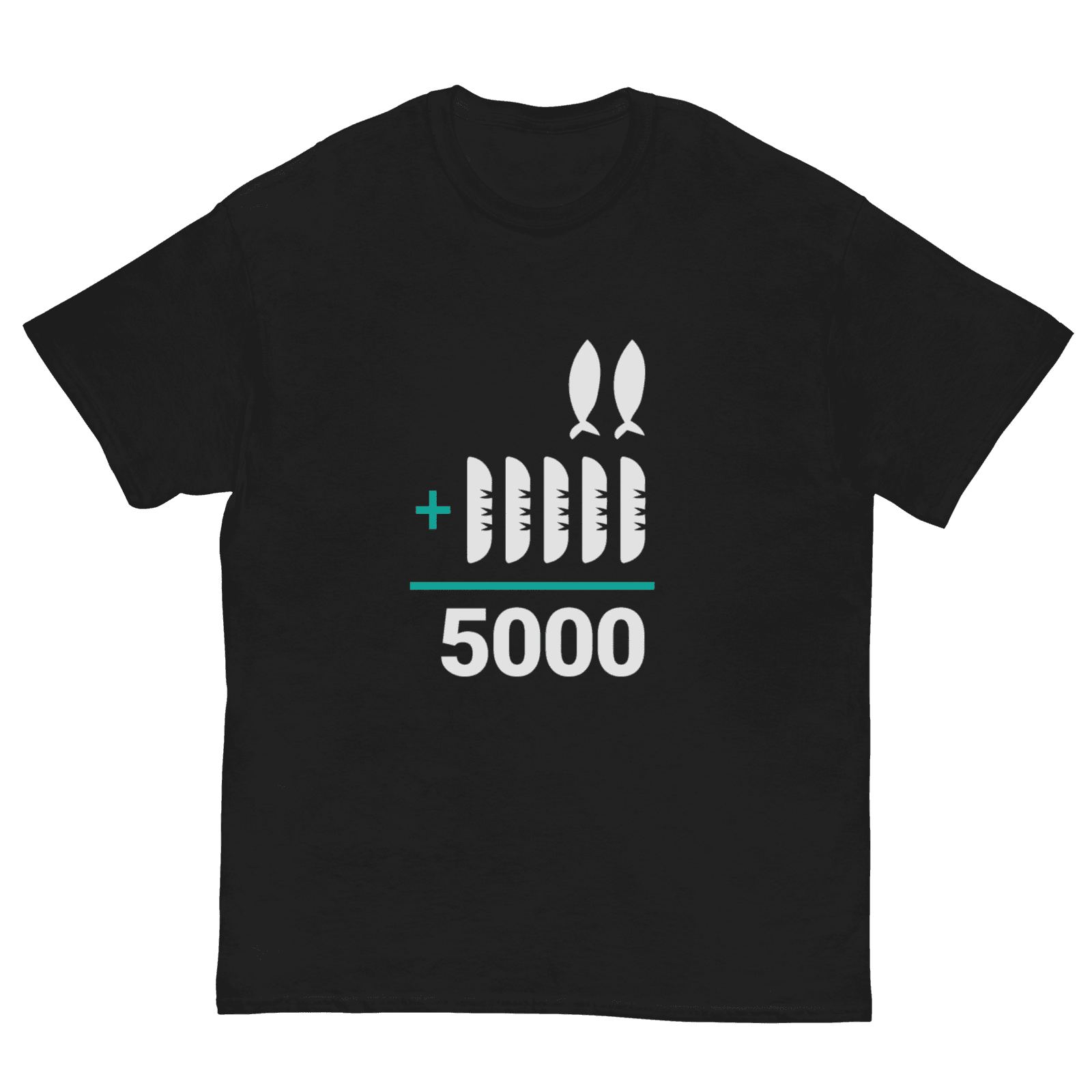 2+5=5000 T-Shirt (Youth and Adult) BLACK