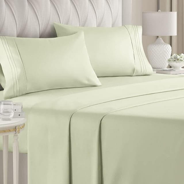 CGK 4 Piece Queen Sheet Set LIGHT SAGE GREEN