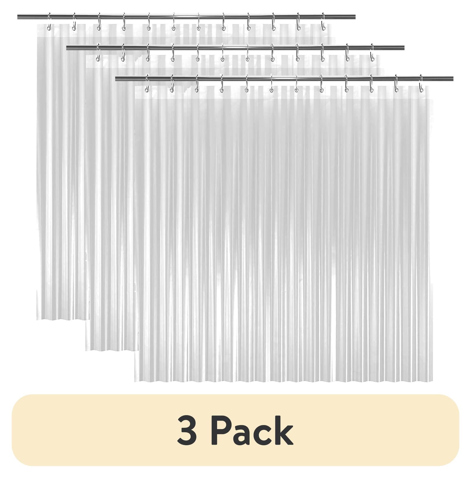 LIBA 72”X 72” Clear Shower Curtain Liner Peva Antibacterial, Rust Proof Grommets