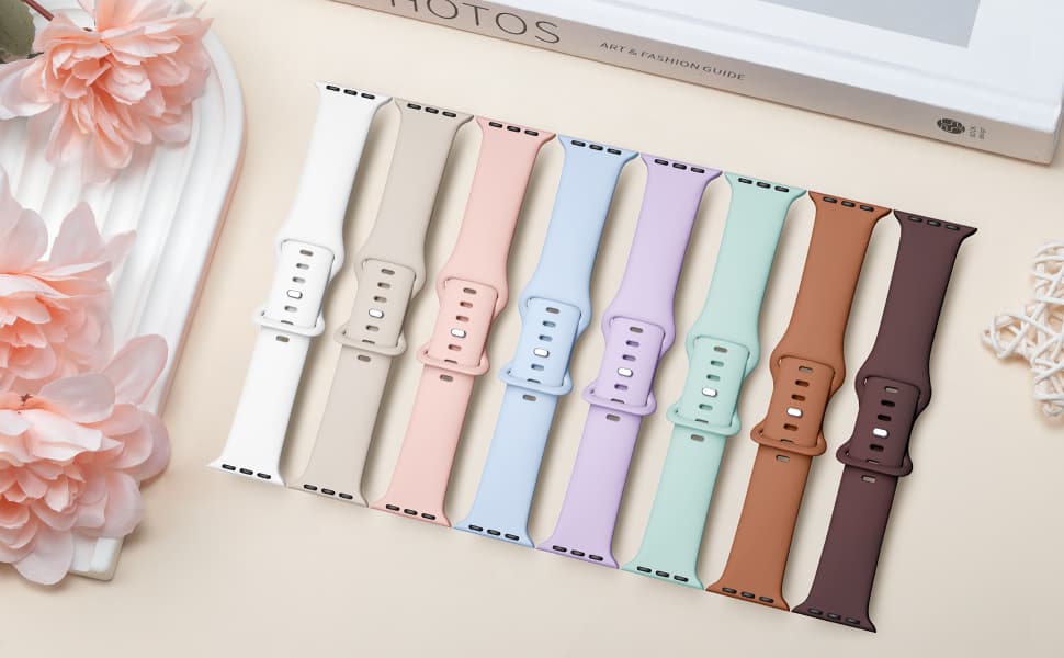 5 silicone and 5 nylon straps for Apple Watch38/40/41/42/44/45149 mm,compatible