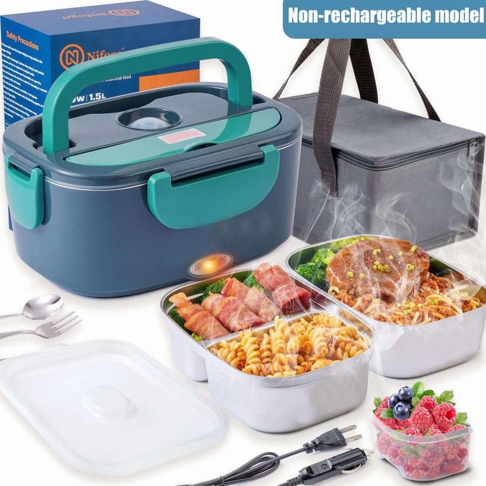 Nifogo Electric Lunch Box 1.5L Steel Container 80 W