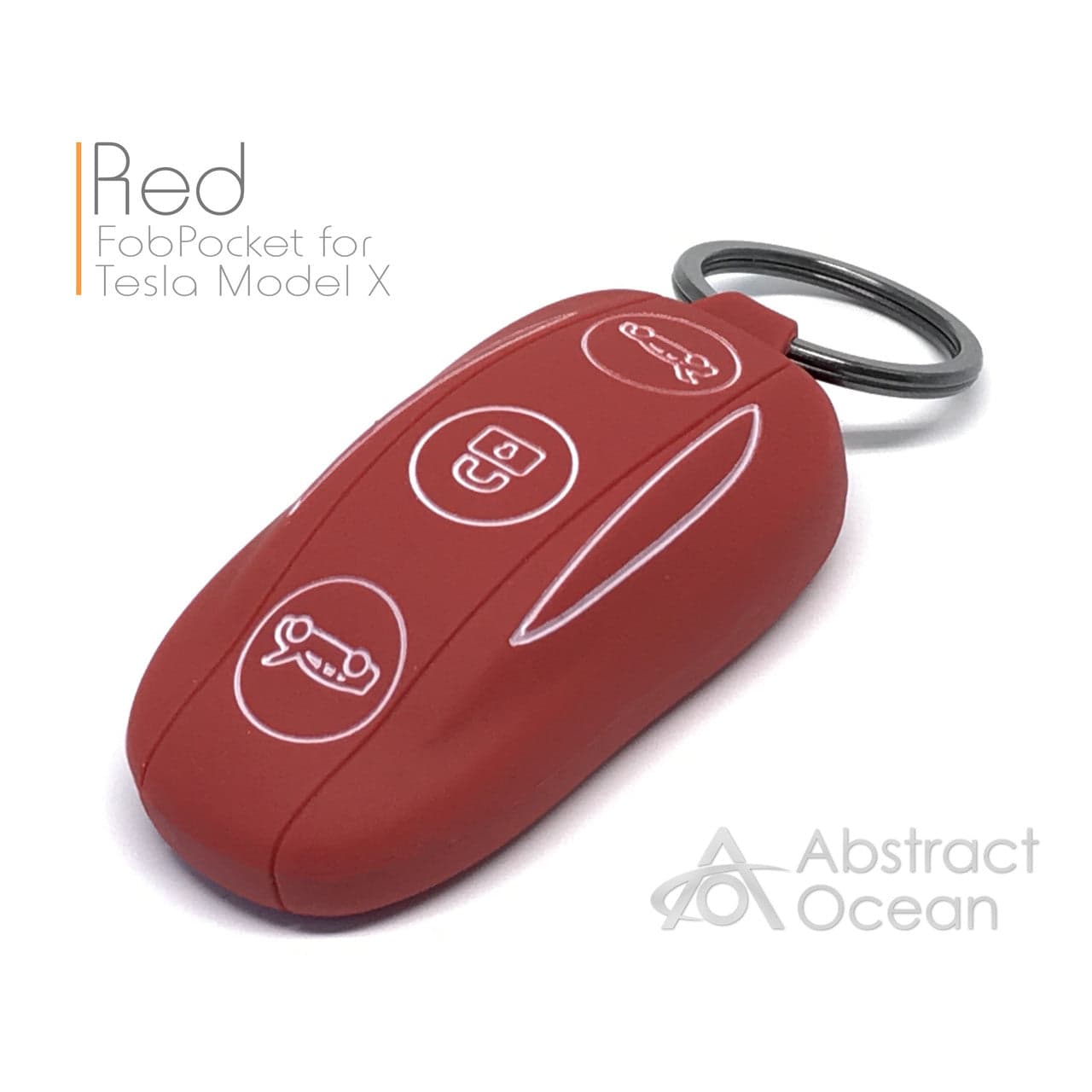 SILICONE FOBPOCKETS FOR MODEL X (KEYRING)-RED