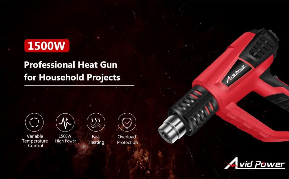 Variable Temperature Heat Gun, Max 1500W Power Consumption