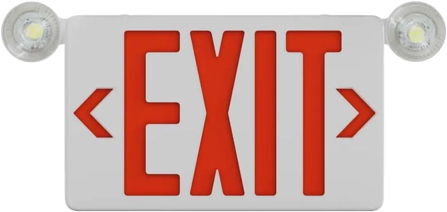 Ultra Bright LED Decorative Red Exit Sign & Emergency Light Combo Pk of 1