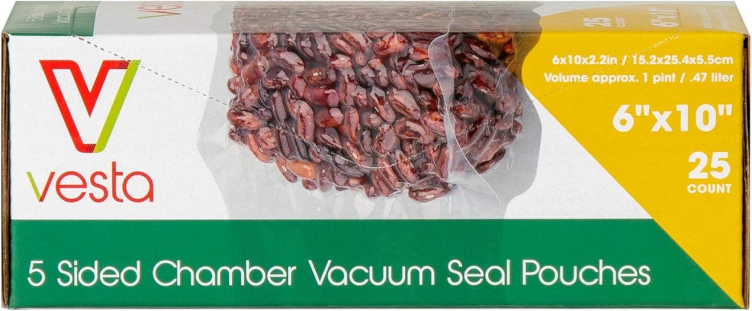5-sided Chamber Vacuum Sealer Bags by Vesta Precision | Side Gusseted Vacuum Sea