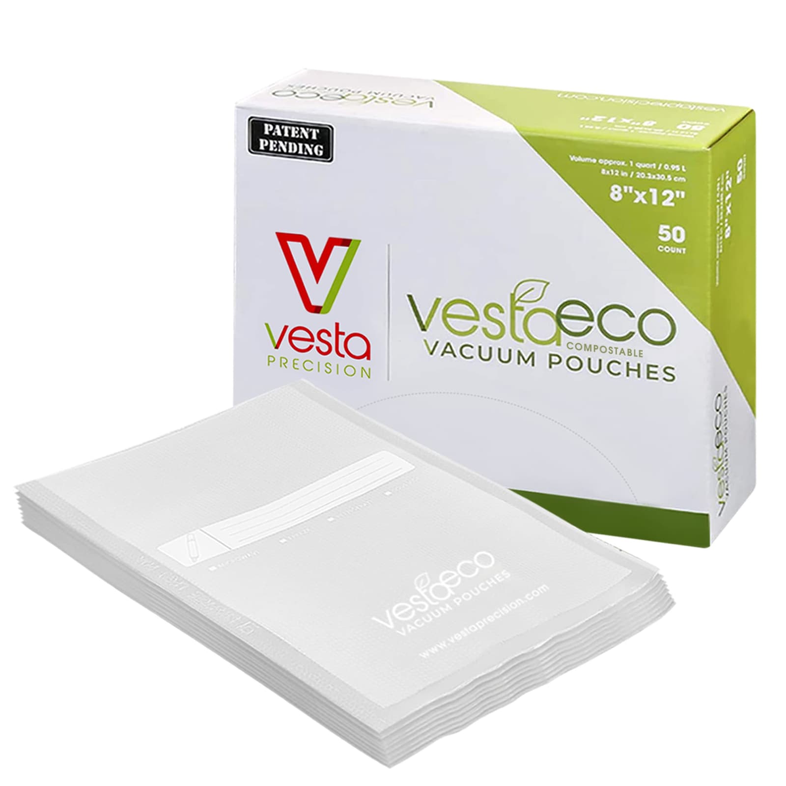 50 count 8 x 12 inch VestaEco Chamber Machine Vacuum Pouches