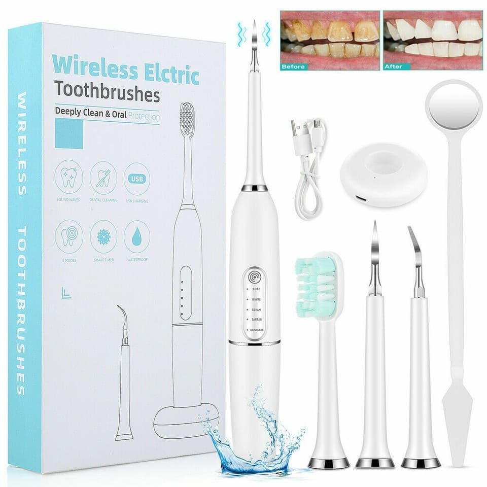 Powerful Ultrasonic Plaque Remover for Teeth 5 Modes - Dental Tooth Cleaner UK