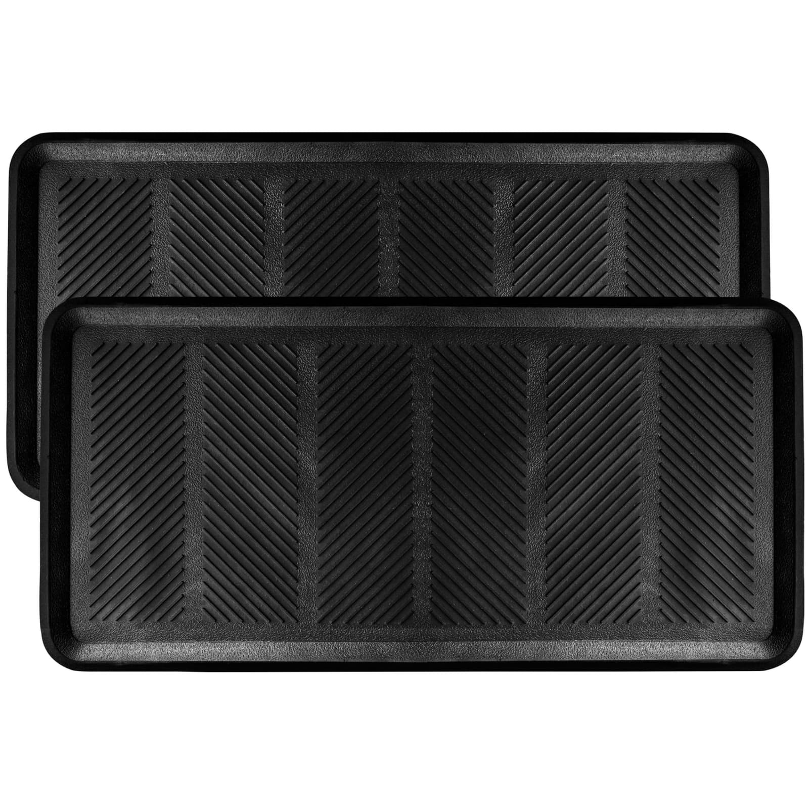 Durable 32 x 16 Inch Rubber Boot Tray Mat for Indoor Outdoor Use