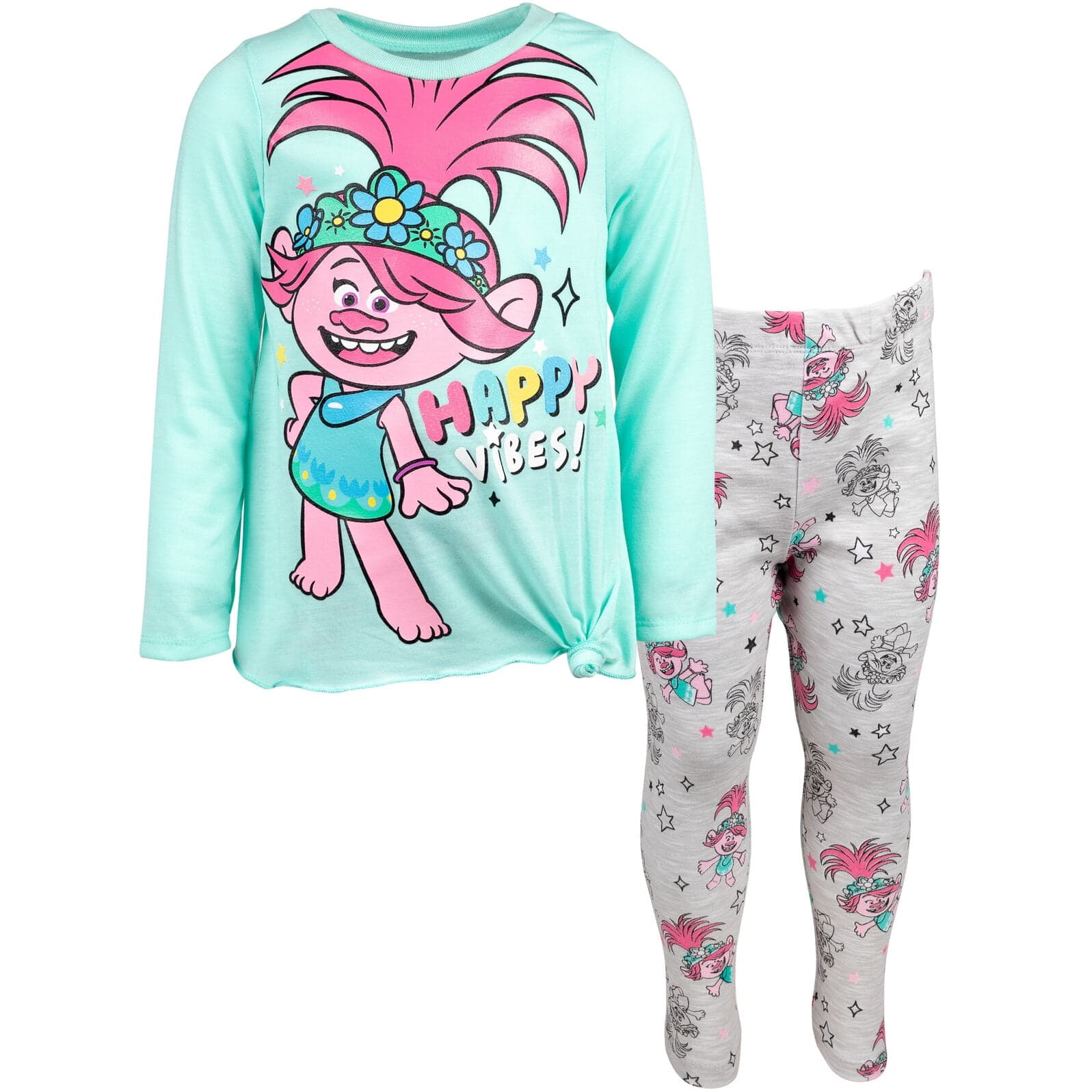 Trolls 3-Piece Shirt, Jacket & Leggings Set for Girls, 4T – Fits 4-Year-Old Kids