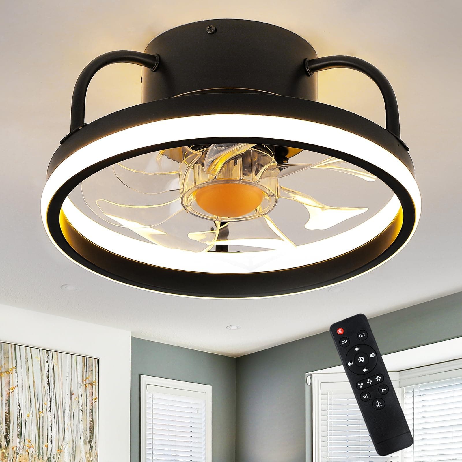 CEILING FAN LIGHT             Size: H 5"  ×D 19.7"