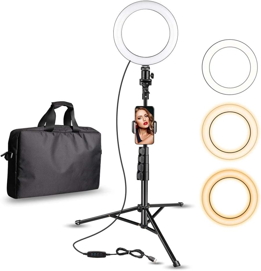 UBeesize Selfie Ring Light 8” with Tripod Stand for Phone