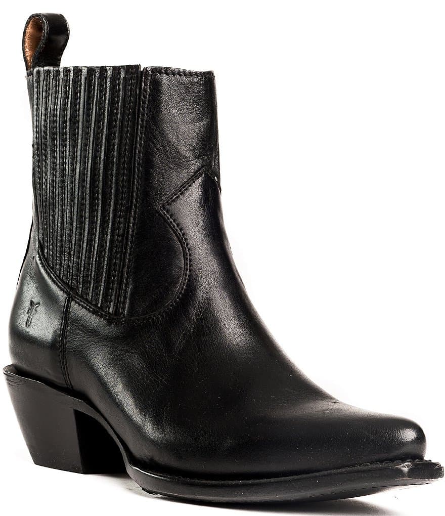 Chelsea Western Leather Boots BLACK 6