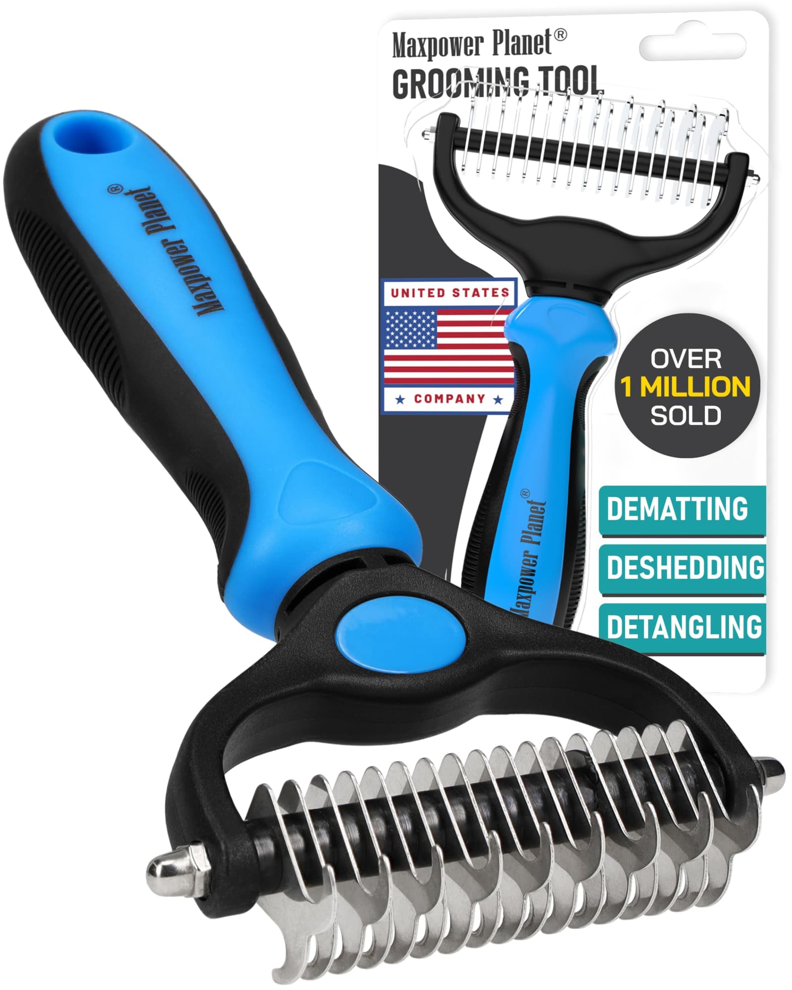 Pet Grooming Brush, Deshedding Tool for Dogs & Cats, Effectively Reduces