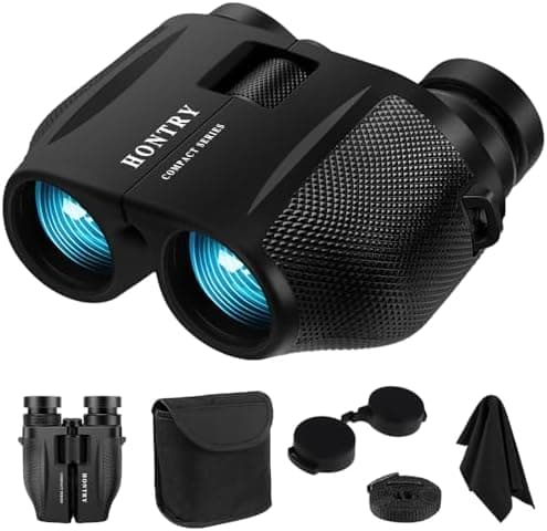 Hontry Binoculars for Adults and Kids, 10x25 Compact Binoculars for Bird Watc...