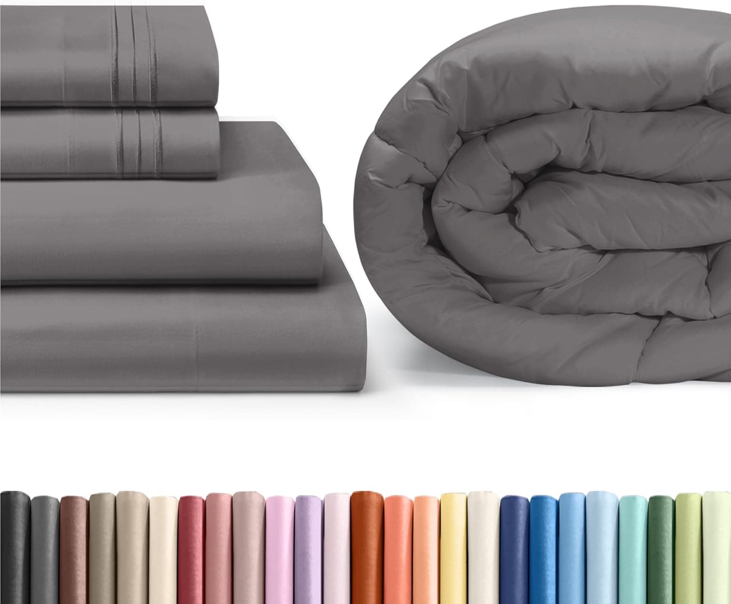 CGK Unlimited Single Soft Comfort Flat Sheet Dark  Grey  Full