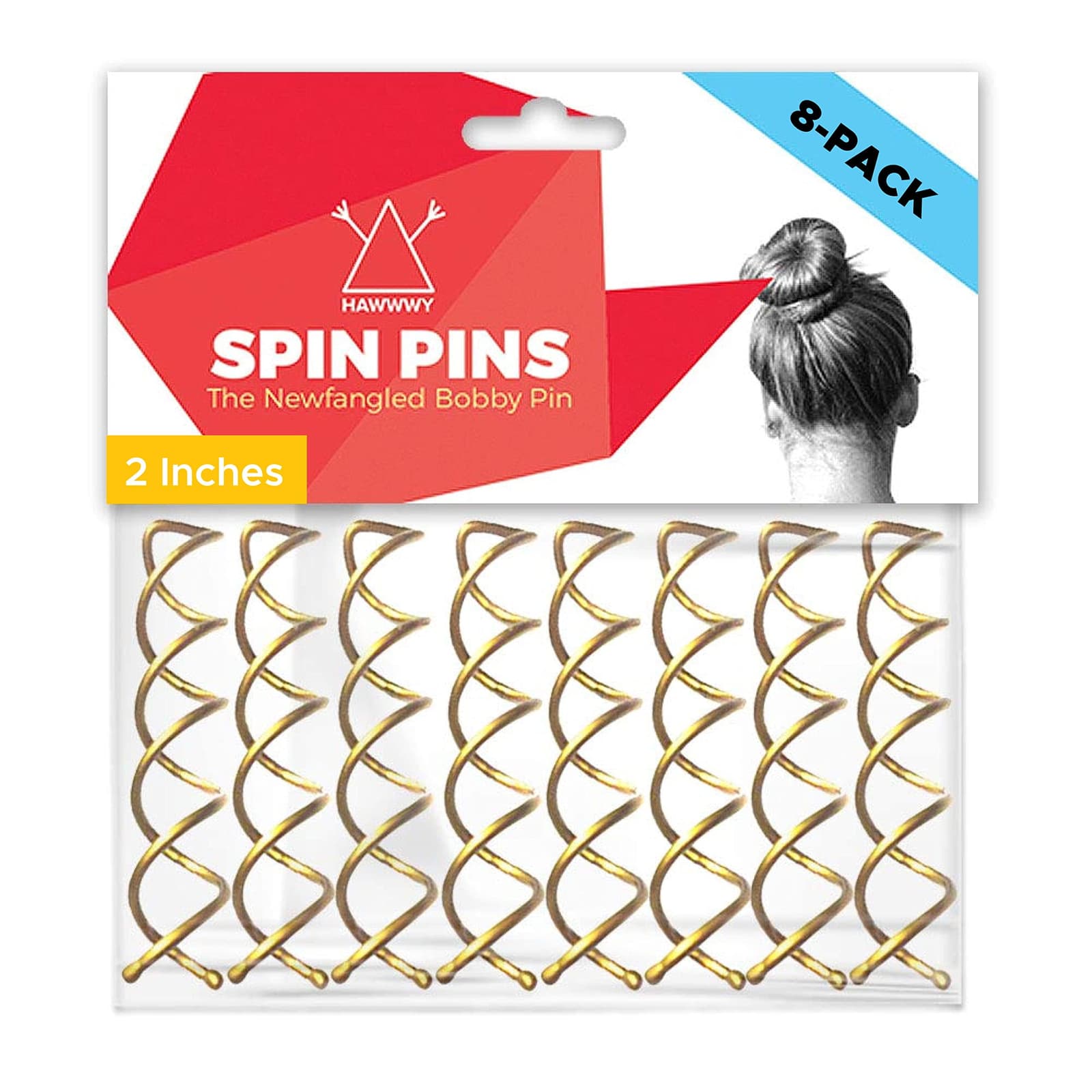 Hawwwy Spiral Bobby Pins 4 Pack Spin Pins, Easy & Fast Bun Maker Twist Hair Pins