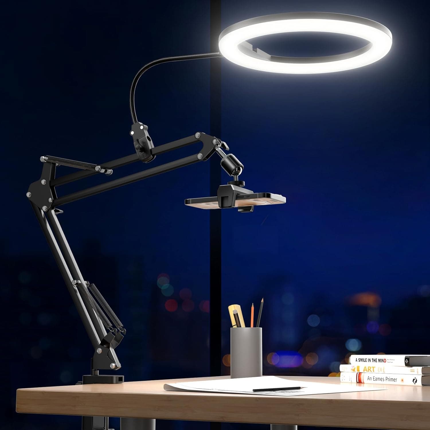 UBeesize 10" Selfie Ring Light with Tripod Stand Black, Ring Light Set, NEW
