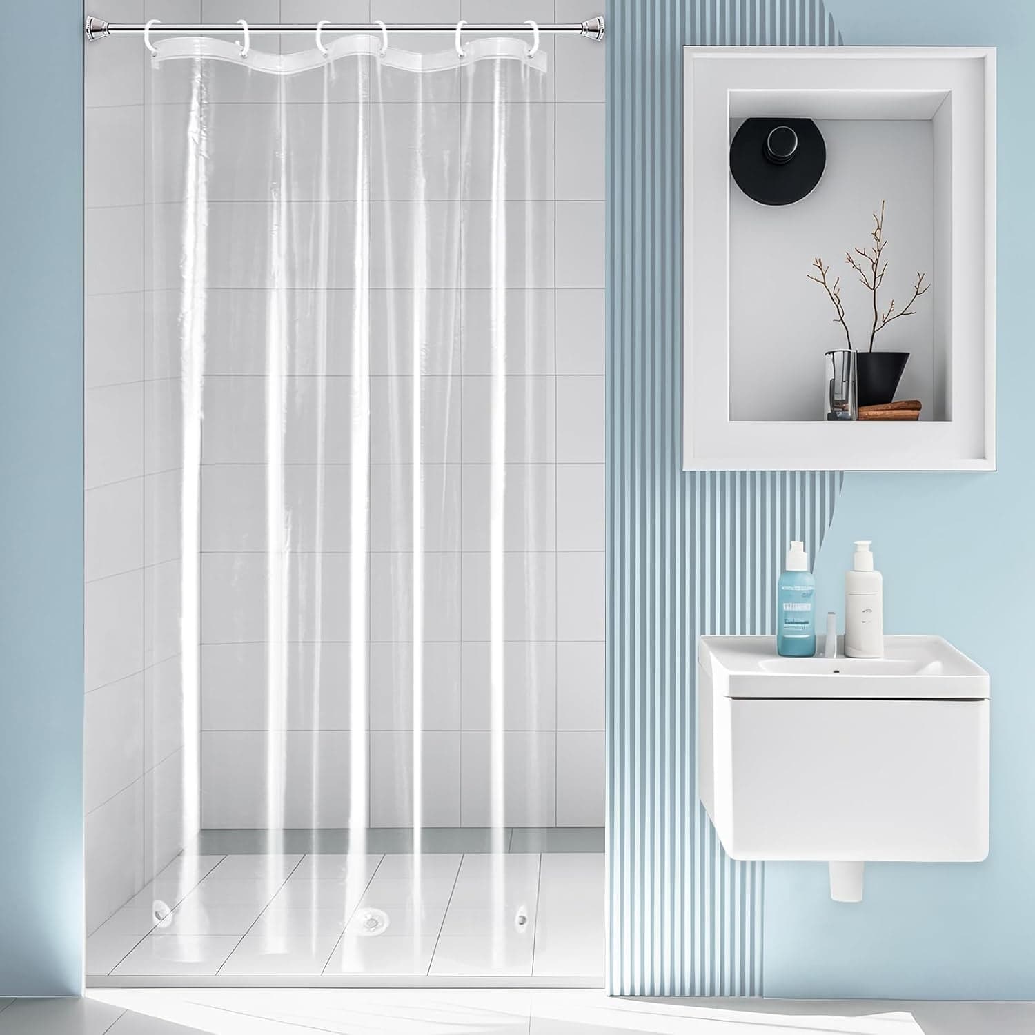 Shower Curtain Liner 72 Inch, Clear