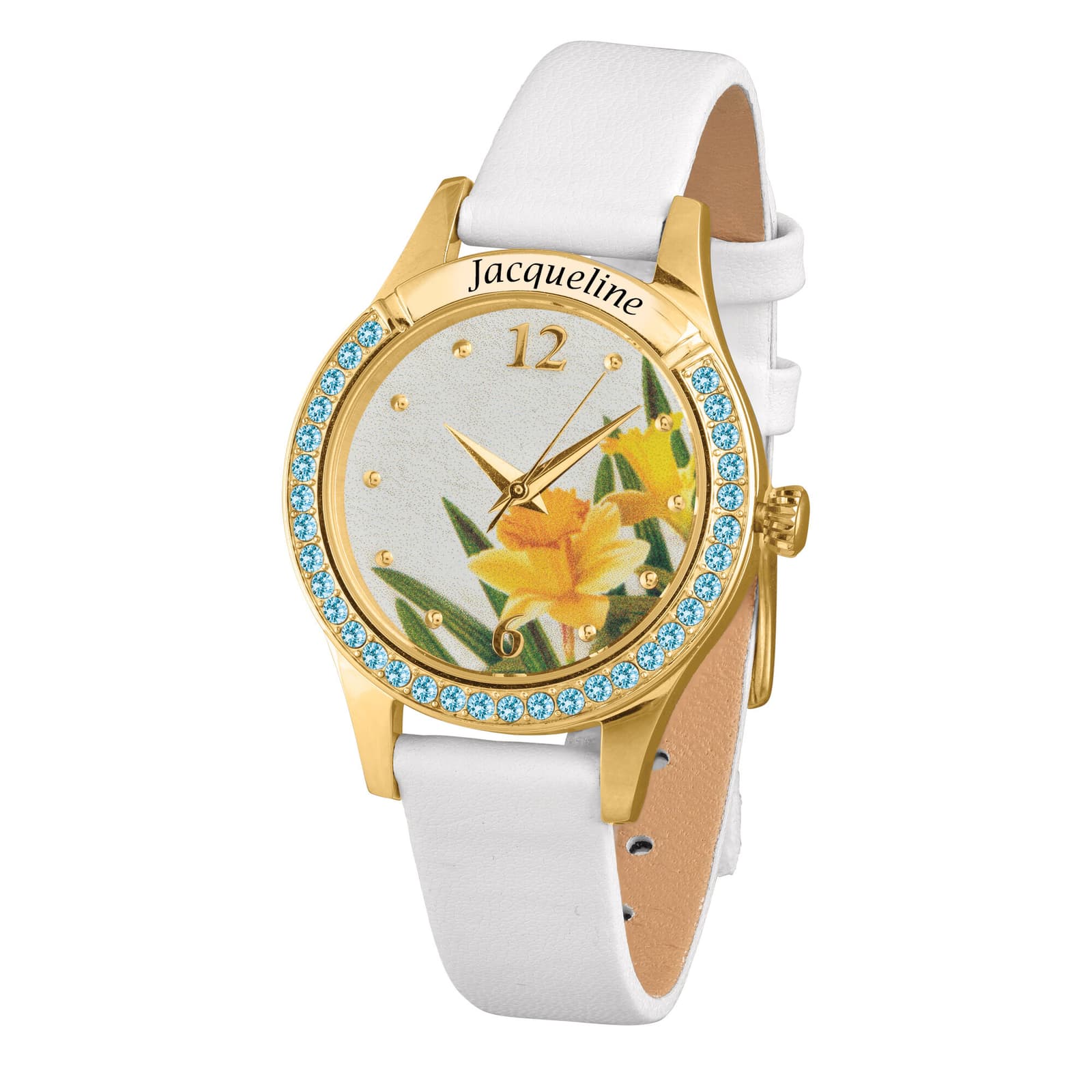 women's watch features a handcrafted miniature 3D floral