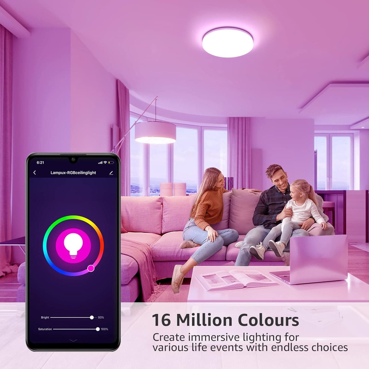 Banord WiFi Smart Ceiling Light Dimmable 25 Watt LED Bulb for Rooms and Closets