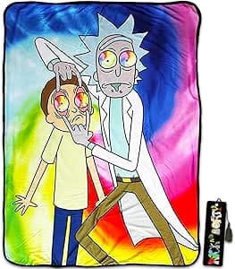 Rick and Morty Stylized 45x60" Sherpa Lined Fleece Throw Blanket