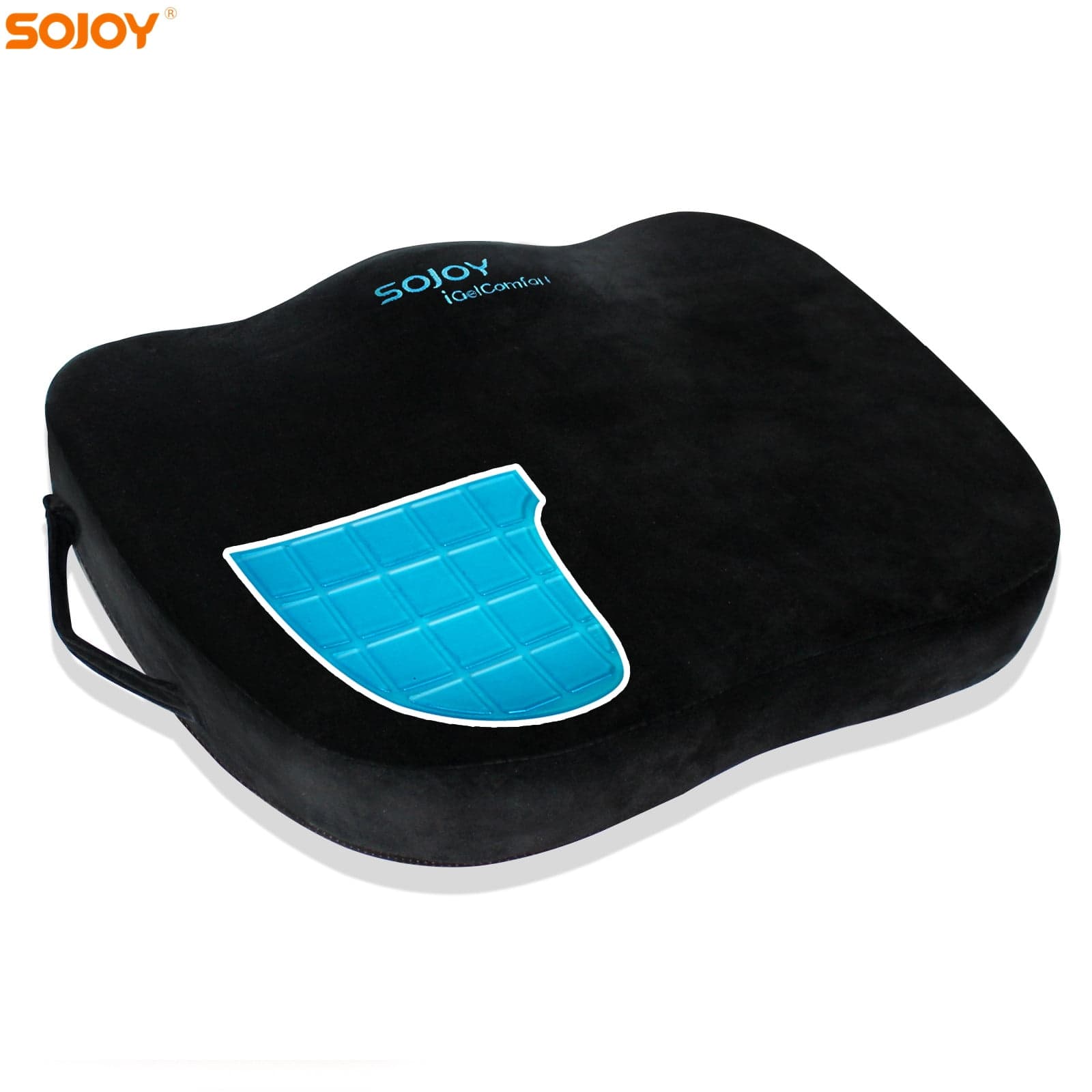 Orthopedic Memory Foam Seat Cushion, Water-Resistant, 18”x16”x3.5”, Black