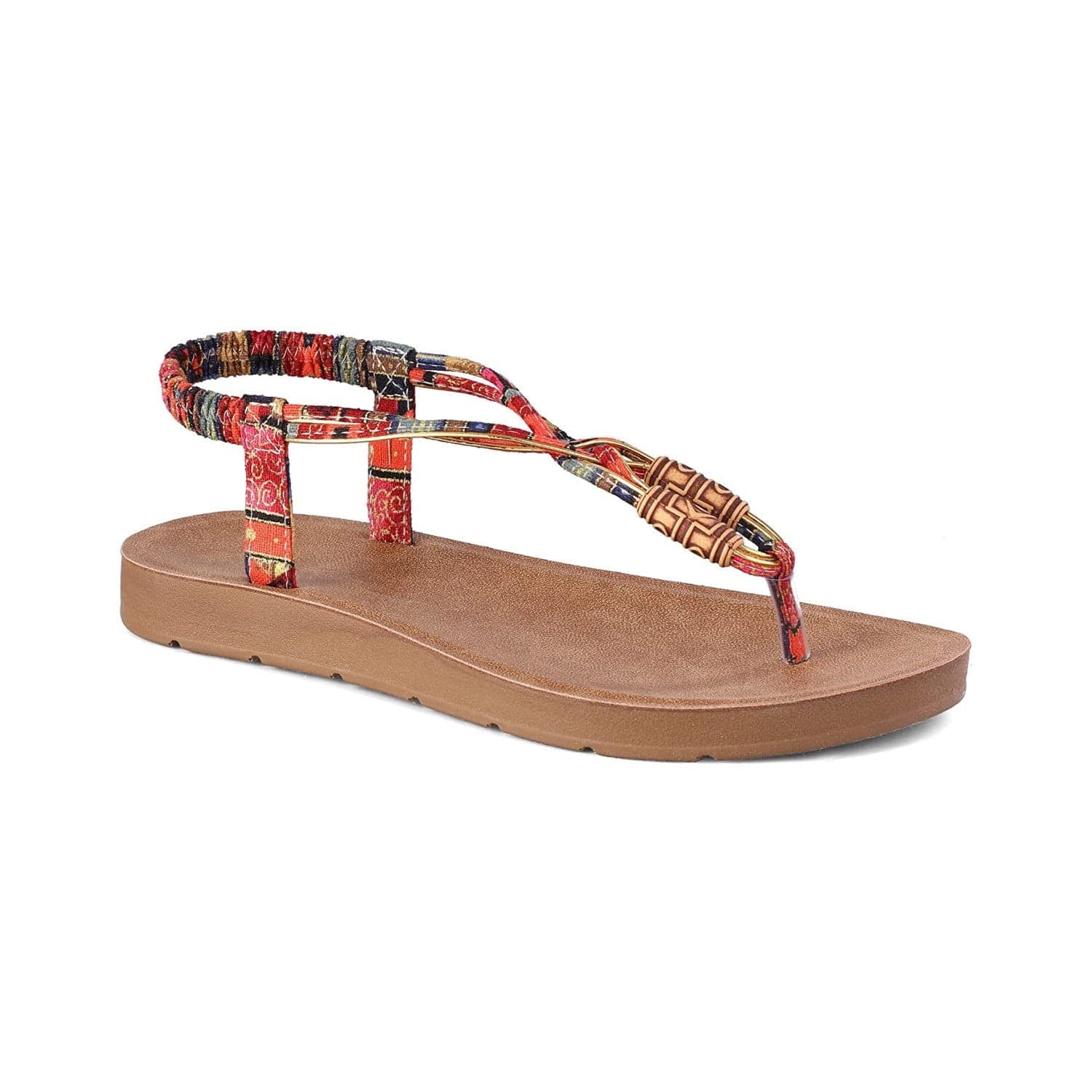 Women Strappy Flat Sandals Boho Lace up Beach Sandals  Size 8,Color:Black+White