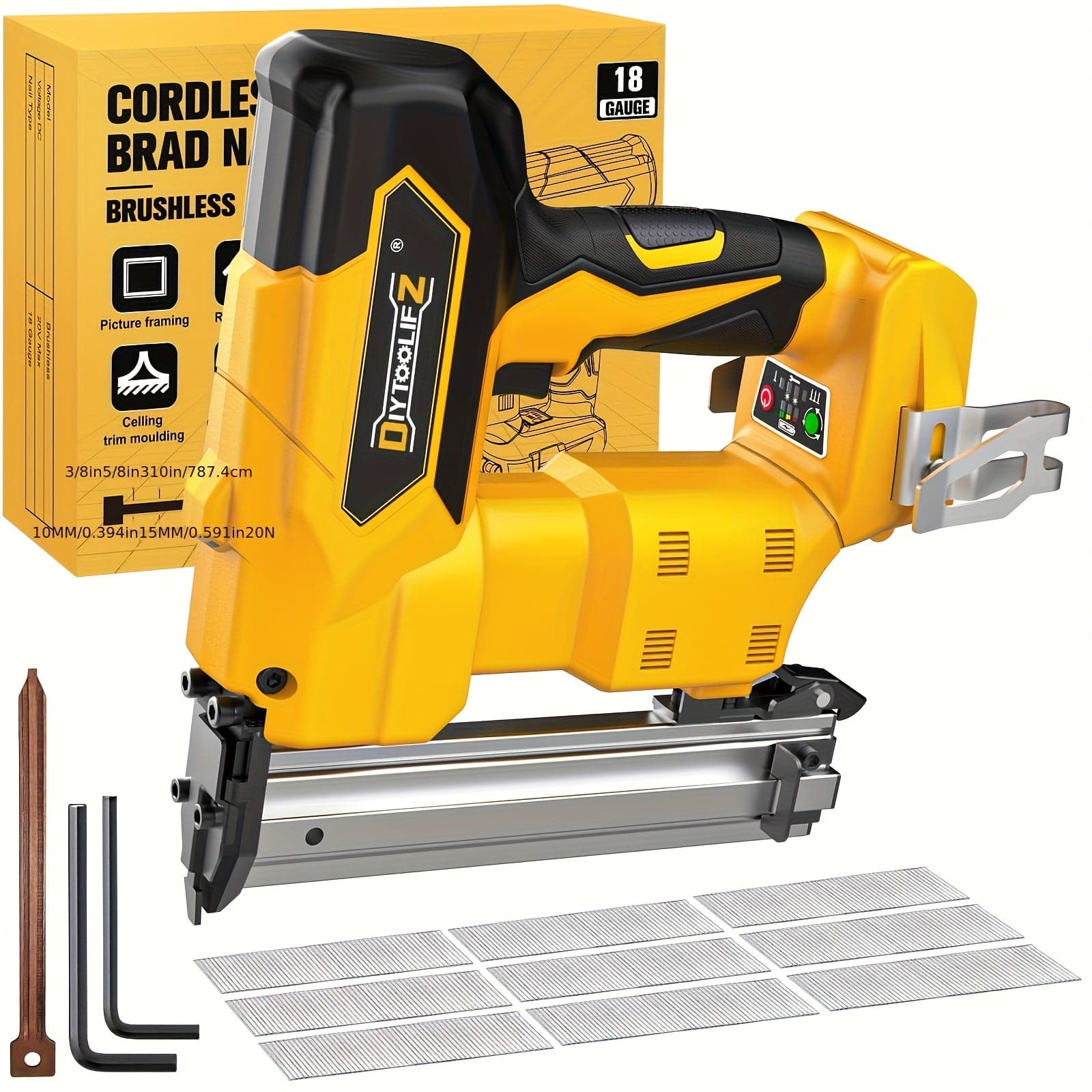 Cordless Brad Nailer 18 Gauge, Nail Gun Battery PoweredBattery & Charger Include