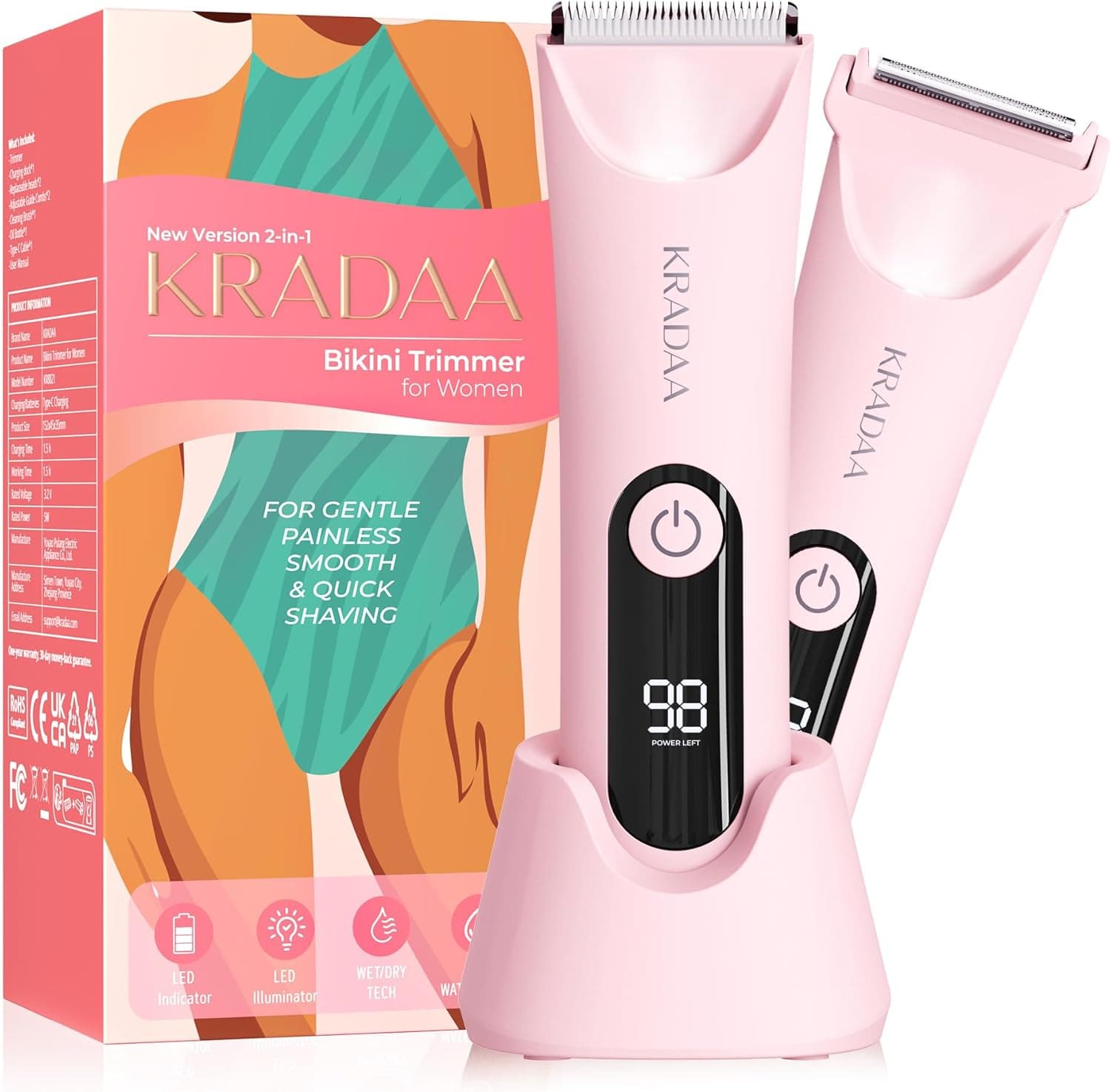 KRADAA Facial Hair Removal for Women Rechargeable Hair Removal Device - New