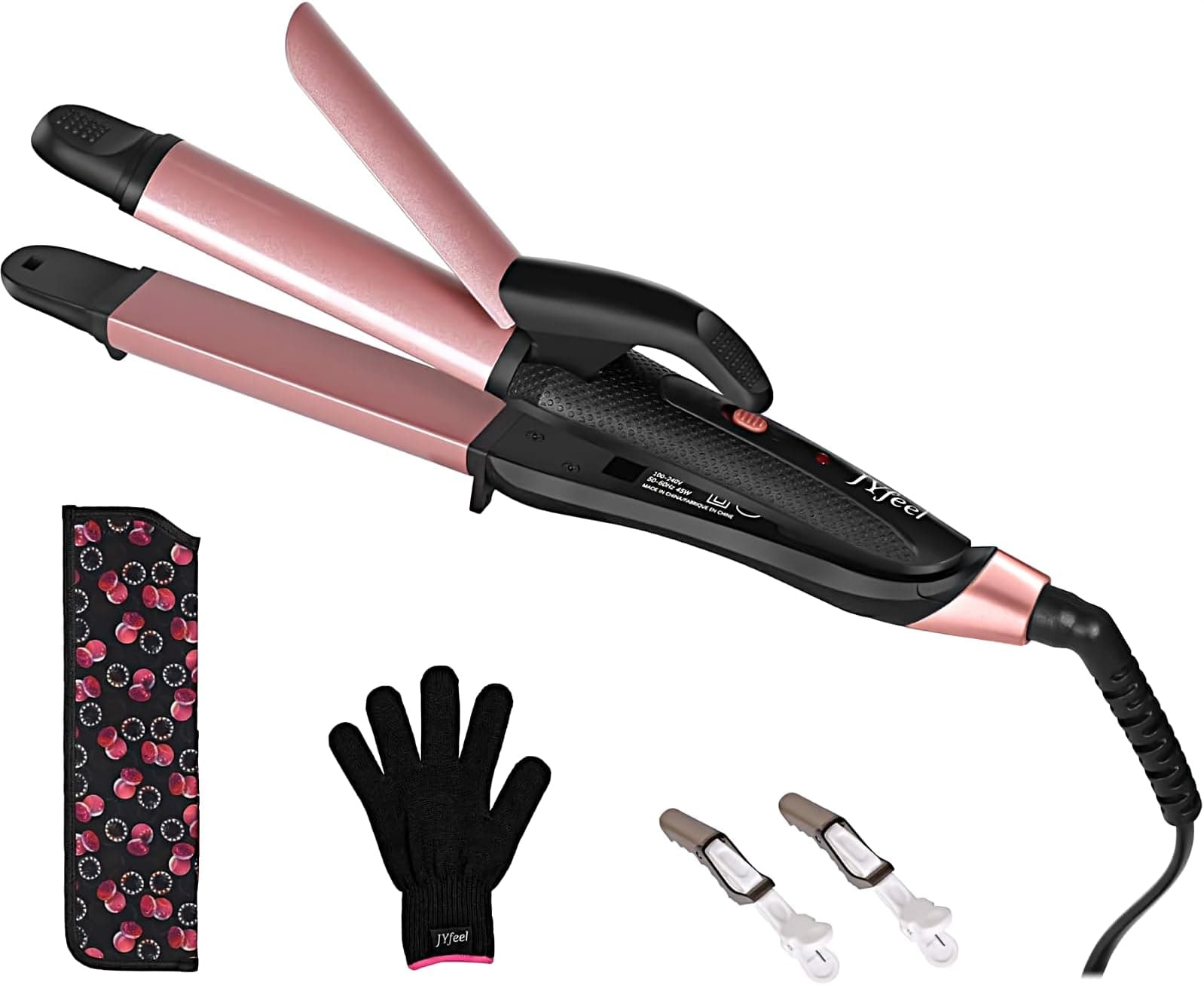 OHJUMP T6 Curling Iron and Hair Straightener Ionic Ceramic Flat Iron