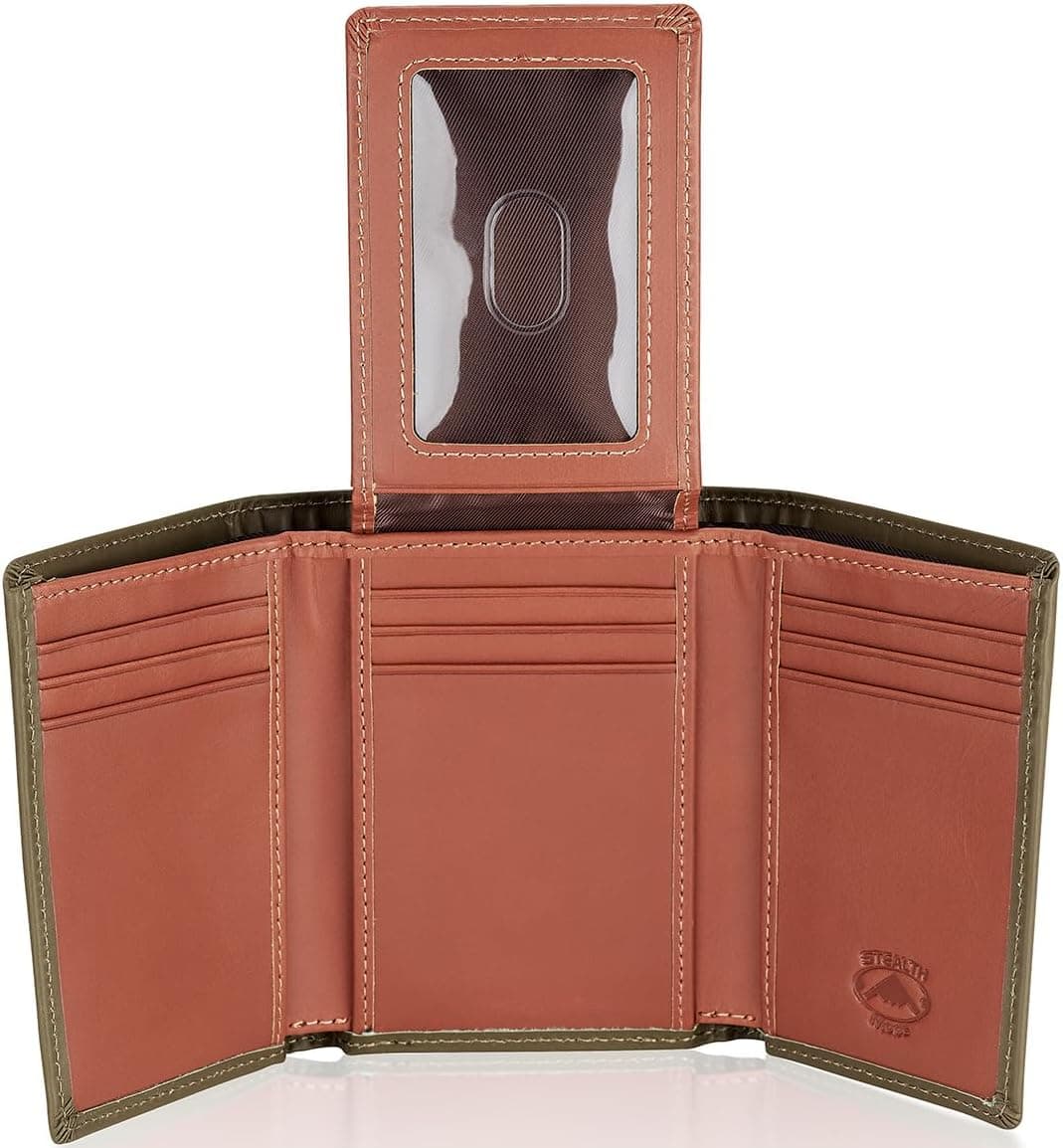 TRI-FOLD WALLET - RFID BLOCKING PROTECTION COLOR — Brown