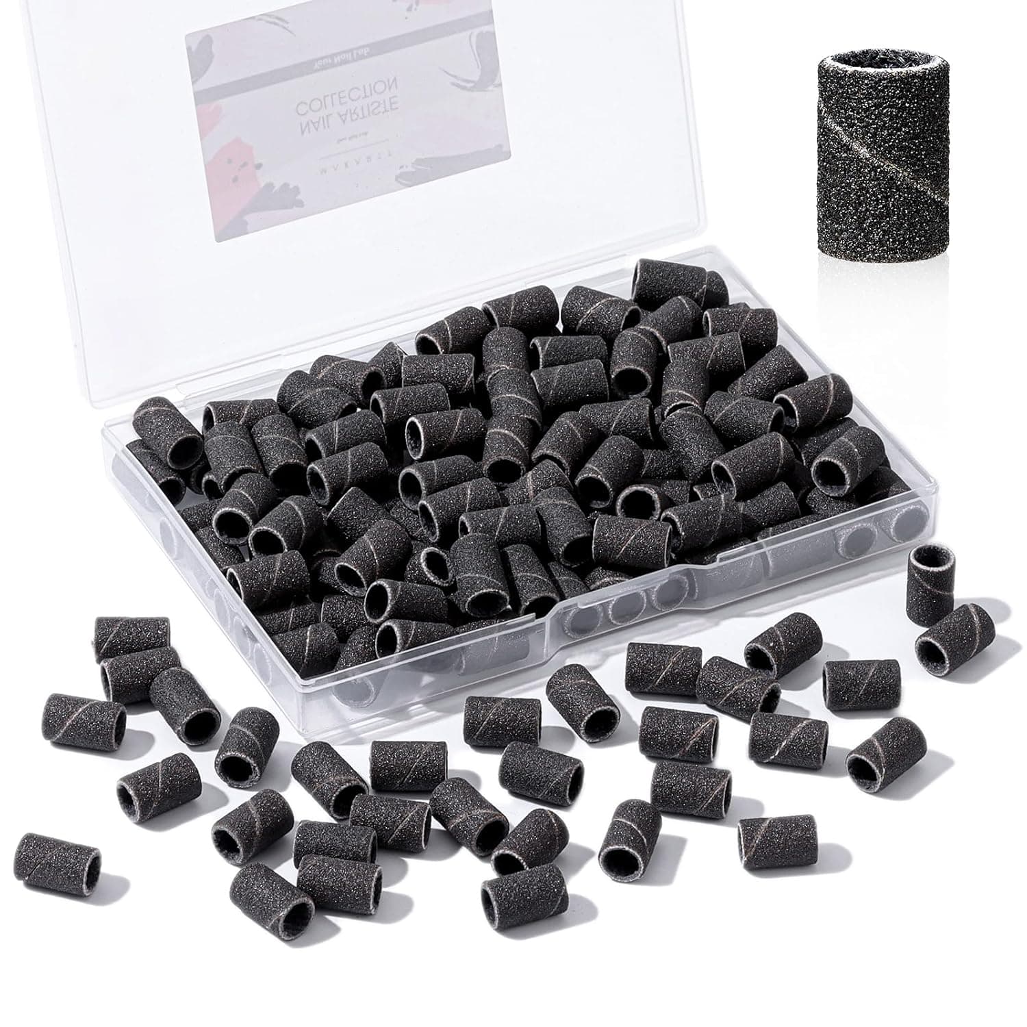 100 Pcs/set Black Nail Drill Sanding Bands #240 Manicure Tool