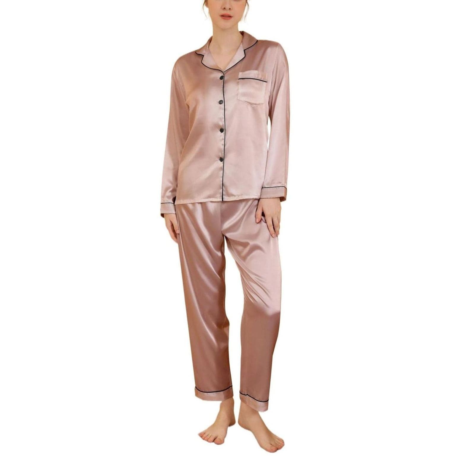 Women’s Lounge Pajama Set, Beige, XL