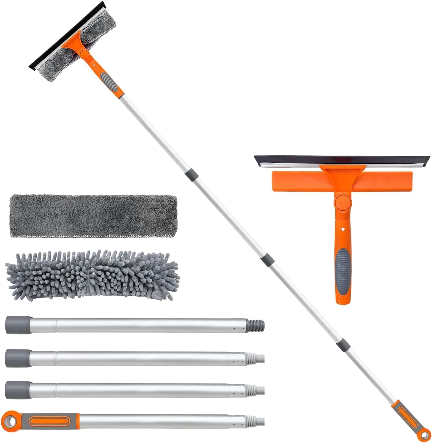 Professional Window Squeegee Cleaner, 2 in 1 Shower Squeegee with Extension Pole