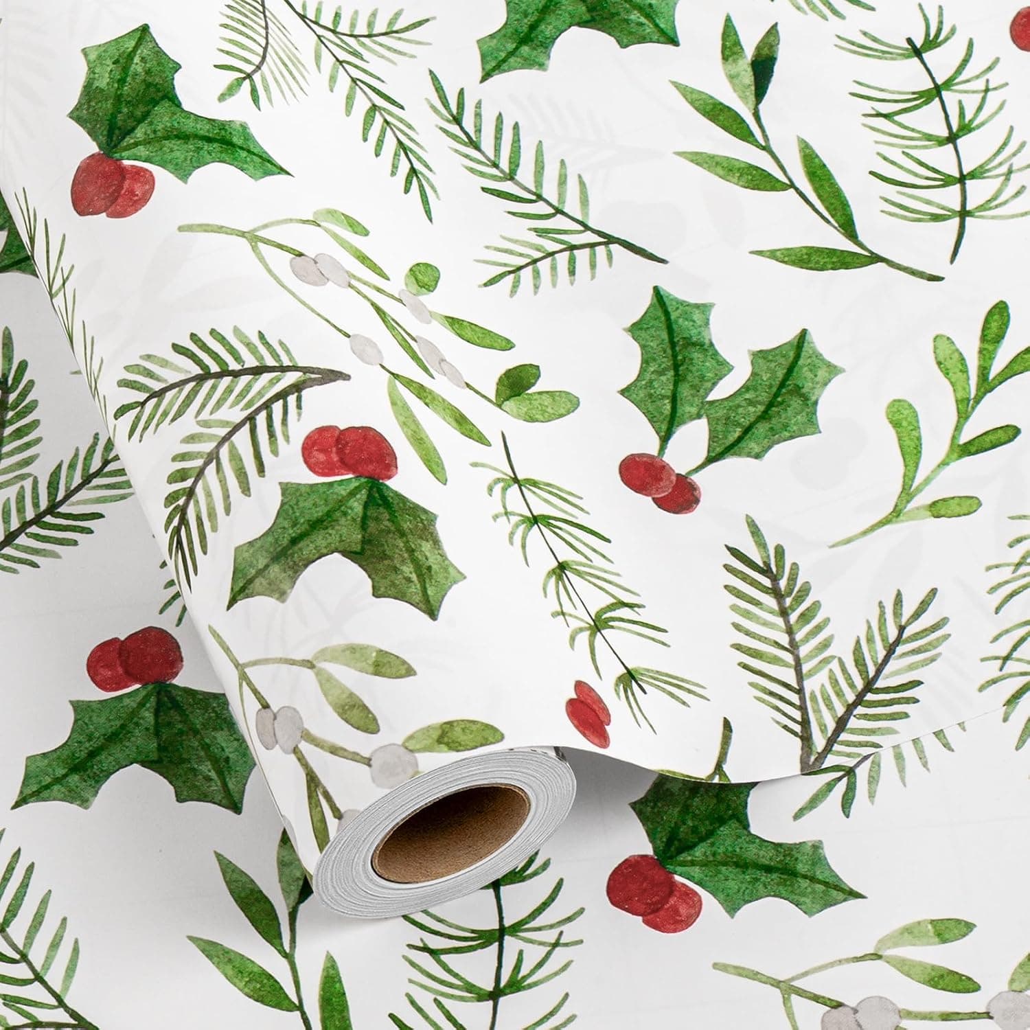 Christmas Wrapping Paper Roll - Watercolor Cherries Gift