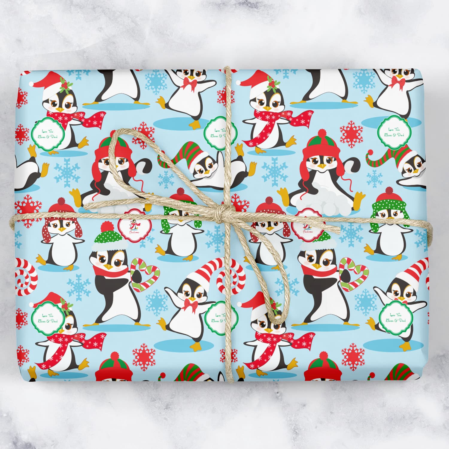 Penguin Christmas Gift Paper
