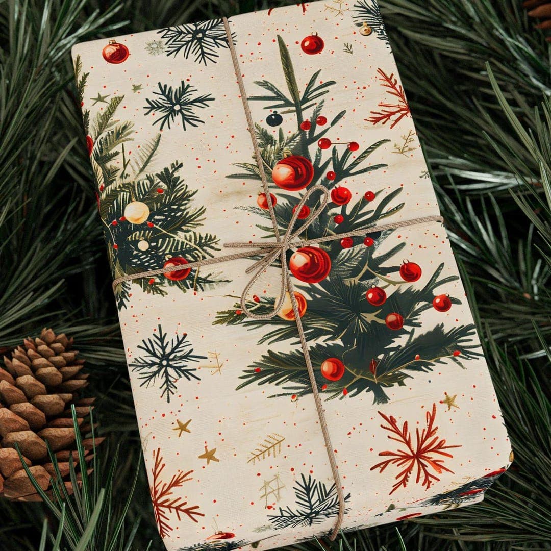 Festive gift wrapping paper