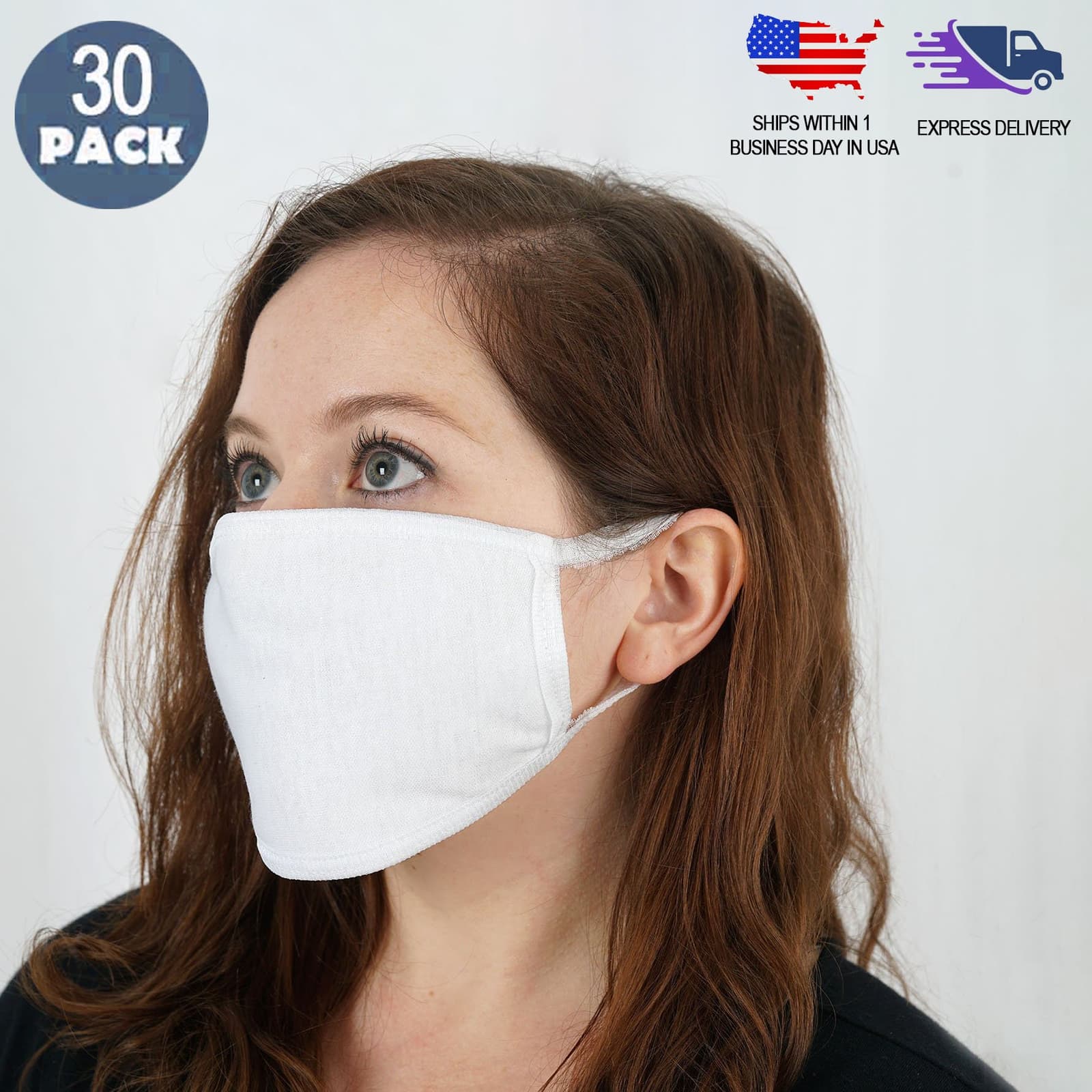 Adult 3D Fabric Masks, 3 Packs (2 per Pack), Random Colors
