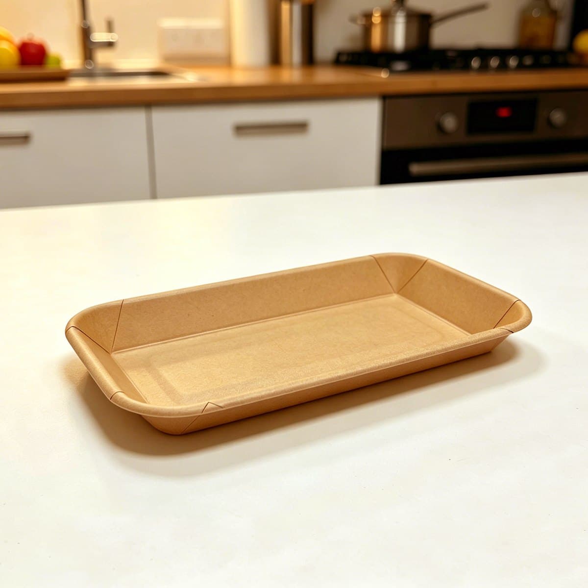 6.40 x 3.54 x 0.96 Kraft Paper Tray