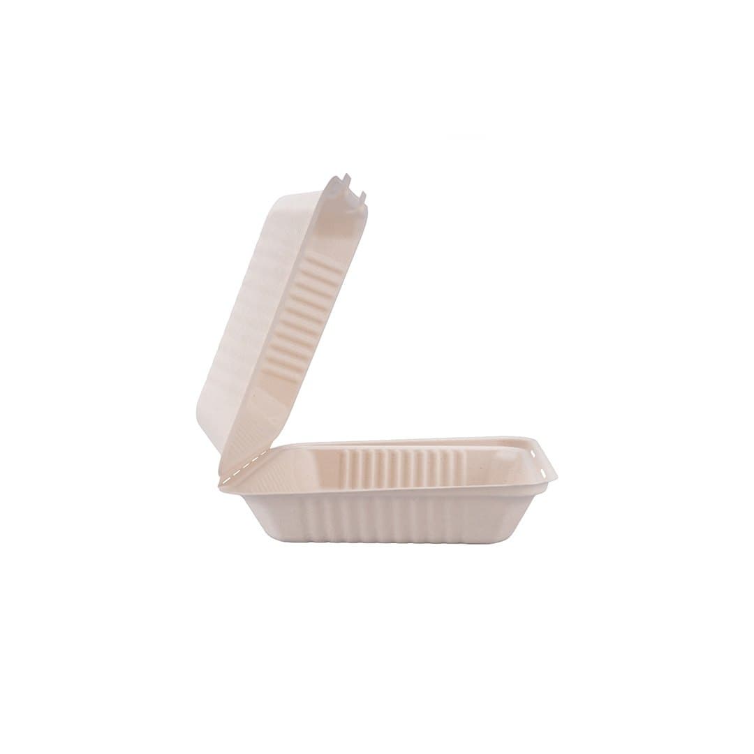 9"x9" Bagasse Clamshell thumbnail 3